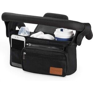 Momcozy Universal Stroller Organizer w Insulated Cup Holder Detachable Phone Bag